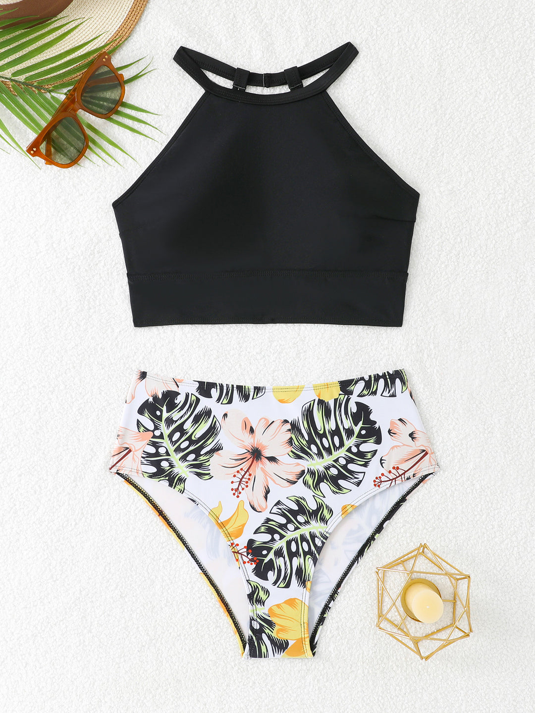 Women's Sporty Bikini Set with High-Cut Bottom and Modern Back StylebySassy
