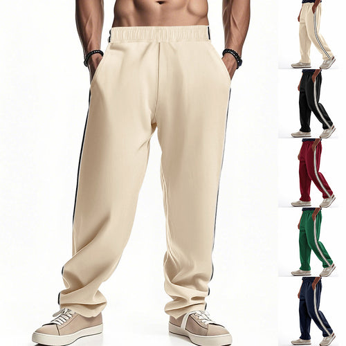 Men's loose Relax track pants in retro style with double side piping and elastic comfort waistband StylebySassy
