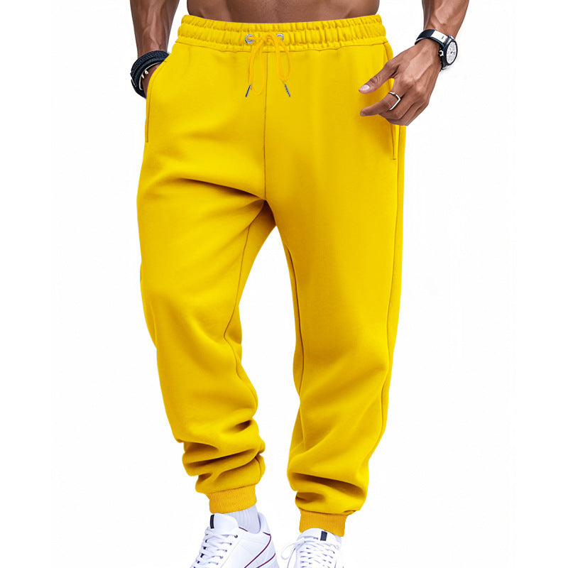 Men's sporty sweat jogging pants with elastic tunnel drawstring waist, ribbed cuffs, and deep side pockets StylebySassy
