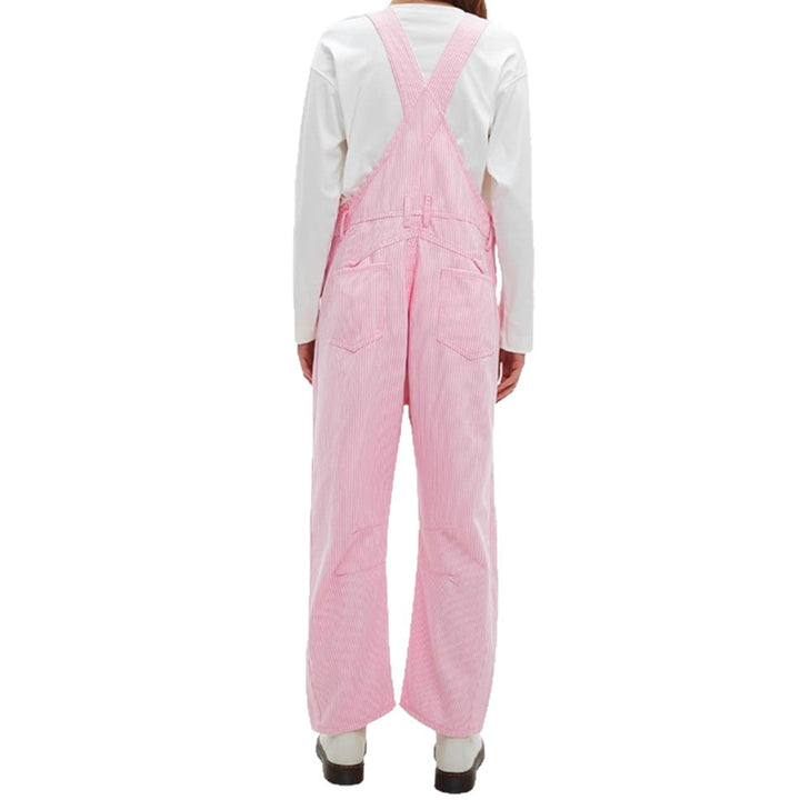 Ladies' wide overall with adjustable straps, large bib pocket, and side snap fasteners StylebySassy