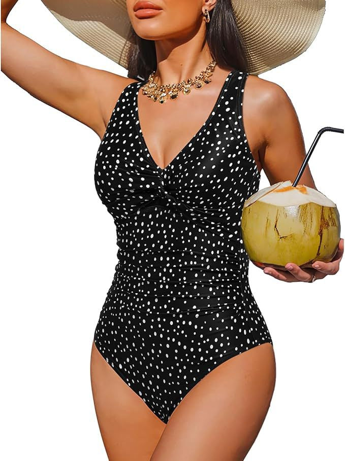 Ladies Elegant One-Piece Swimsuit with Fashionable Twist StylebySassy