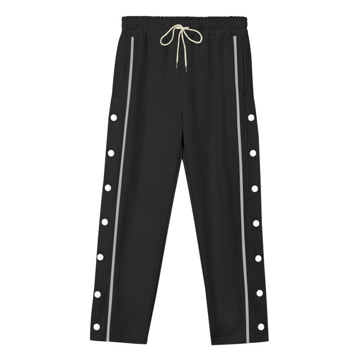 Unisex nan light sports training pants with snap button placket and elastic drawstring waistband StylebySassy
