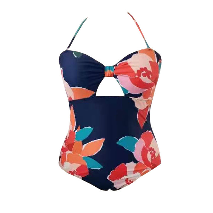 Women One-Piece Swimsuit with Floral Cut-Out Design StylebySassy