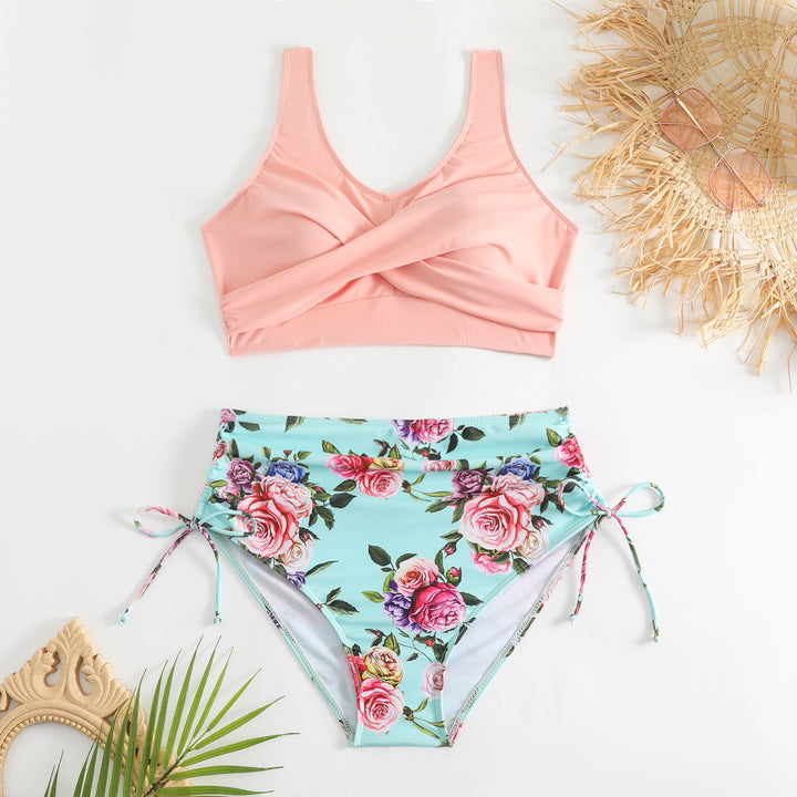 Women's High-Waisted Bikini Set with Adjustable Straps StylebySassy