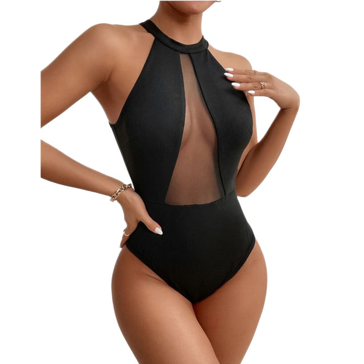 Women One-Piece Swimsuit with Transparent Inserts StylebySassy