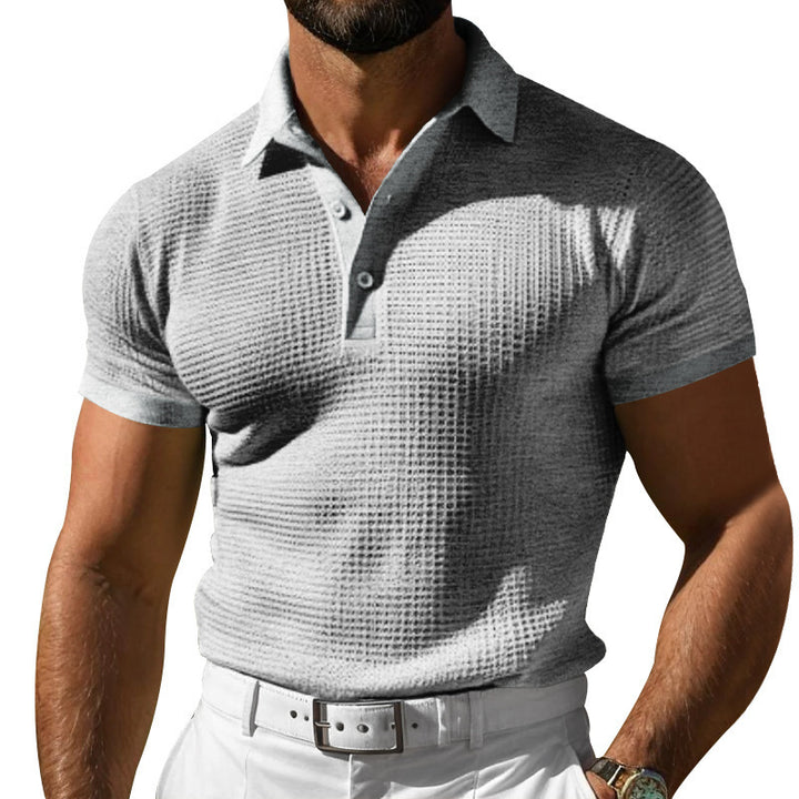 Men's polo shirt with textured knit and slim fit StylebySassy