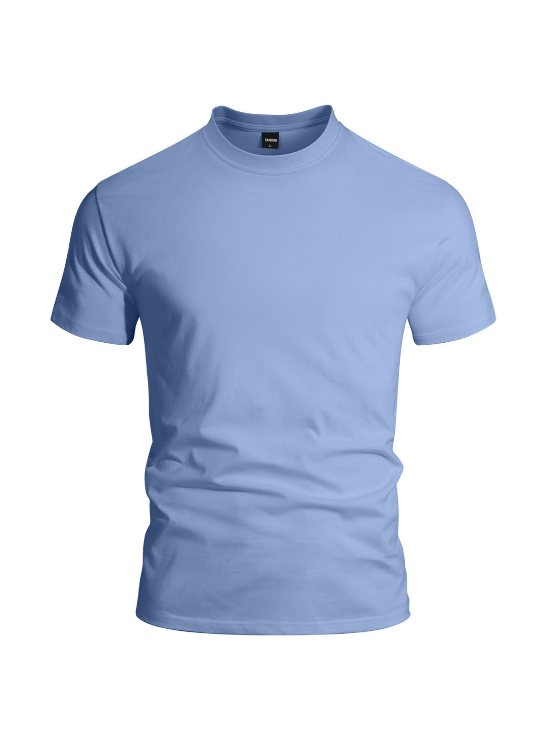 Men's close-fitting round neck basic shirt made of single jersey with reinforced neckband StylebySassy