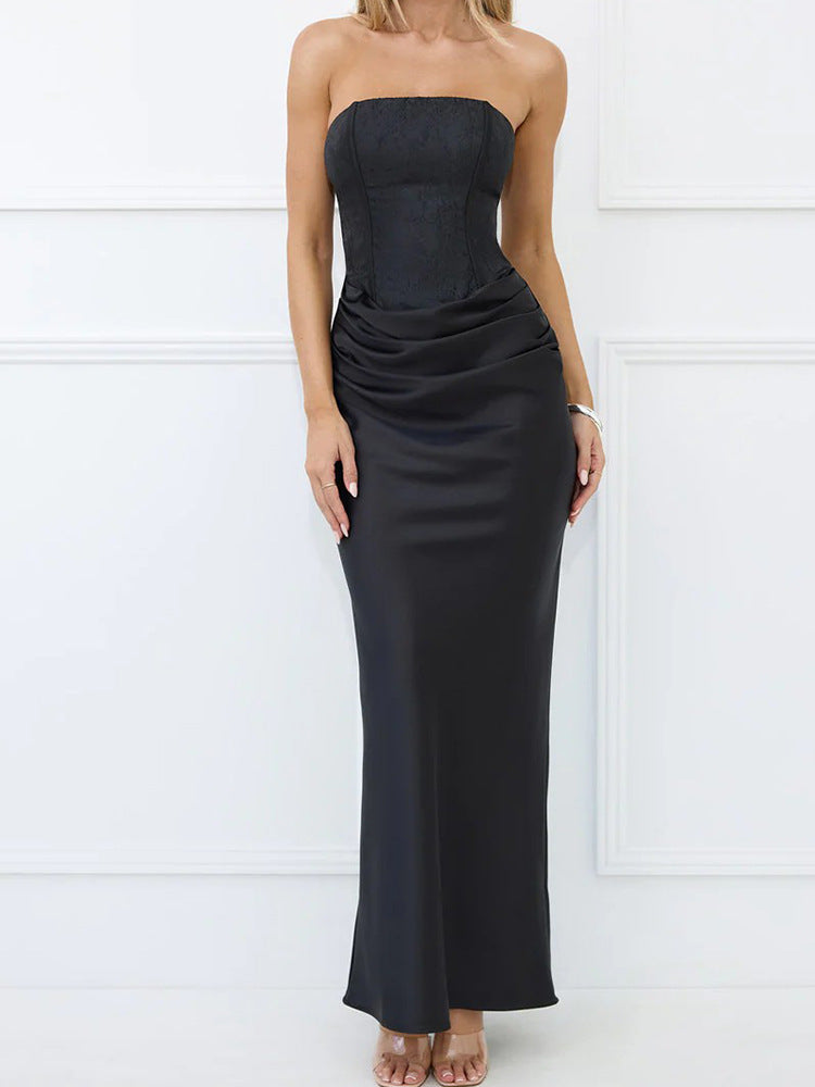 Women Elegant durable evening dress with gathered and corset top StylebySassy