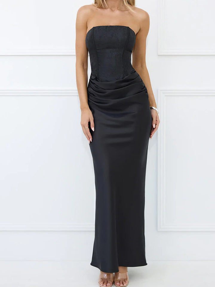 Women Elegant durable evening dress with gathered and corset top StylebySassy