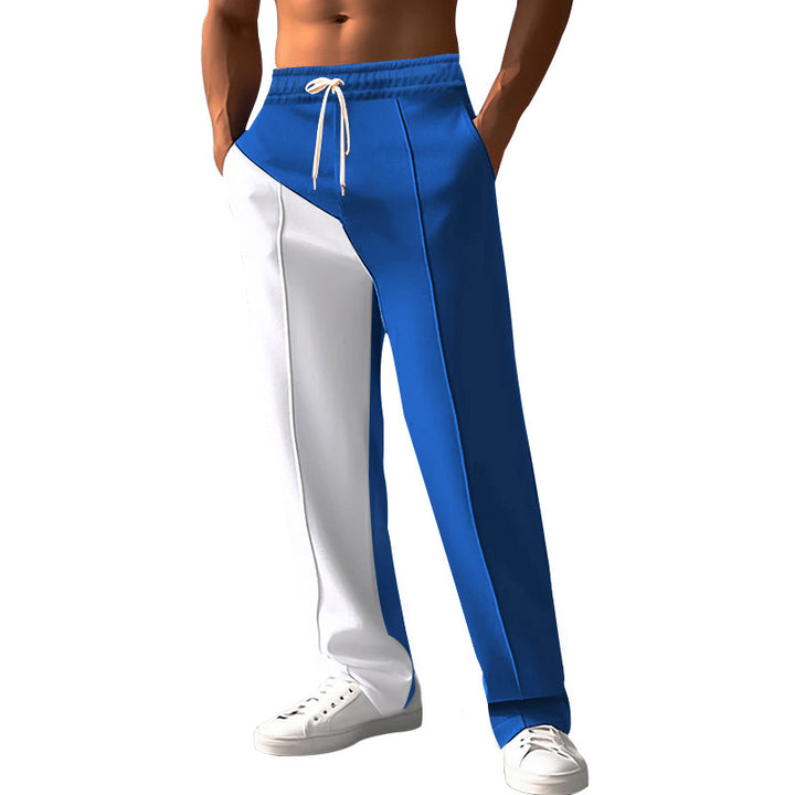 Men's casual jogging pants with asymmetric cut and elastic waistband StylebySassy