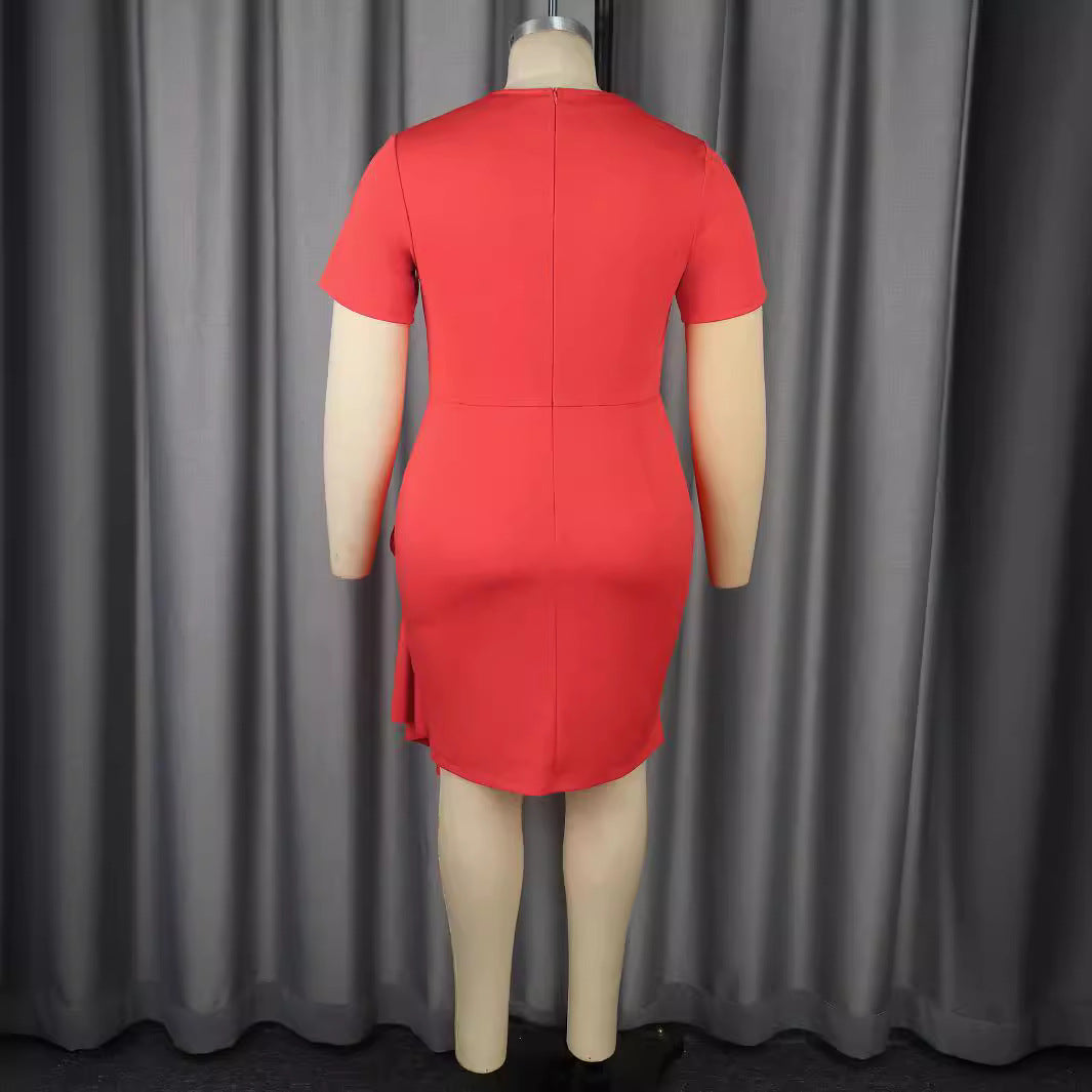 Women's fitted dress with asymmetrical draping detail StylebySassy