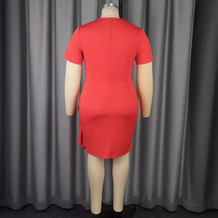 Women's fitted dress with asymmetrical draping detail StylebySassy