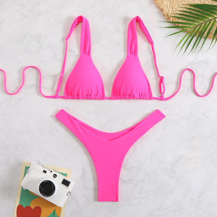 Women Triangle Bikini Set with adjustable straps and trendy pattern StylebySassy