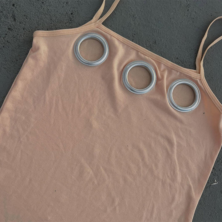 Women Fitted Top with Decorative Eyelets StylebySassy