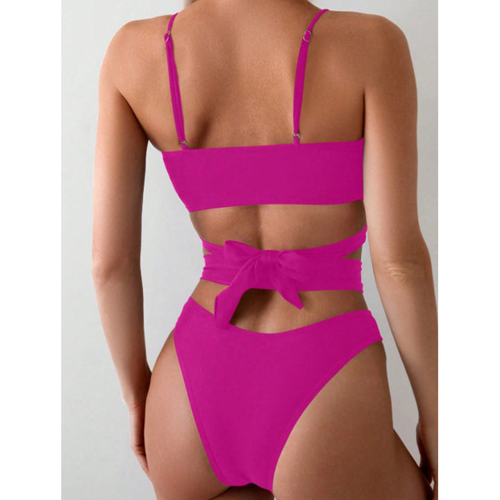 Ladies high-waisted cut-out bikini with sophisticated wrap design StylebySassy