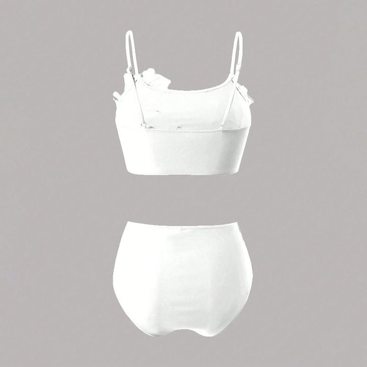 Women's bikini set with floral 3D design and high-cut bottom StylebySassy
