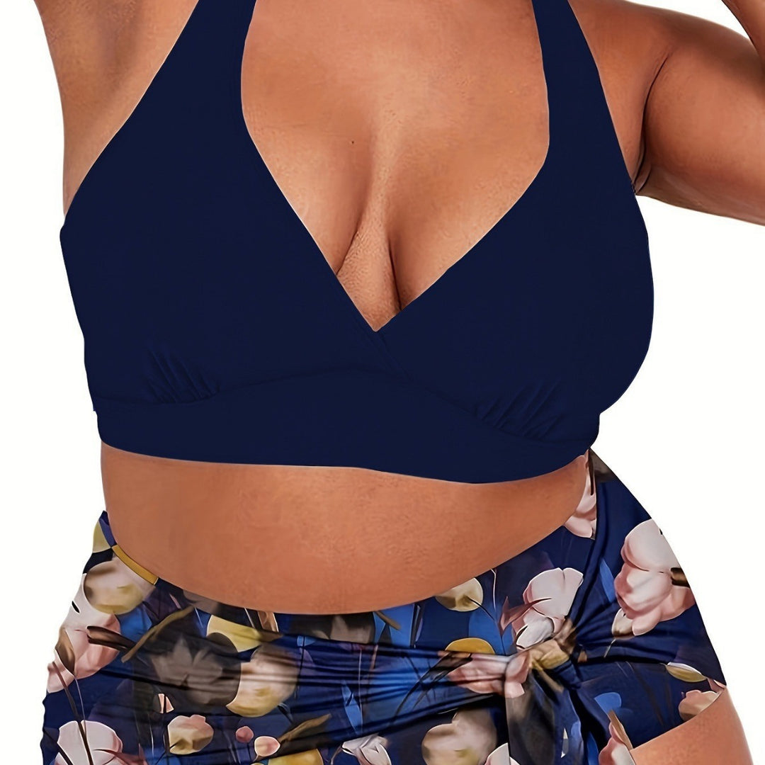 Women's Two-Piece Swim Outfit with Casual Wrap Skirt StylebySassy