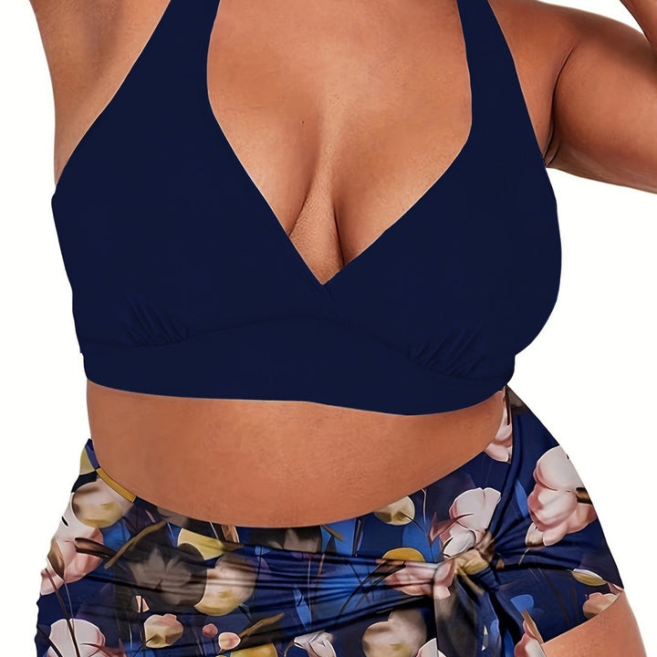 Women's Two-Piece Swim Outfit with Casual Wrap Skirt StylebySassy