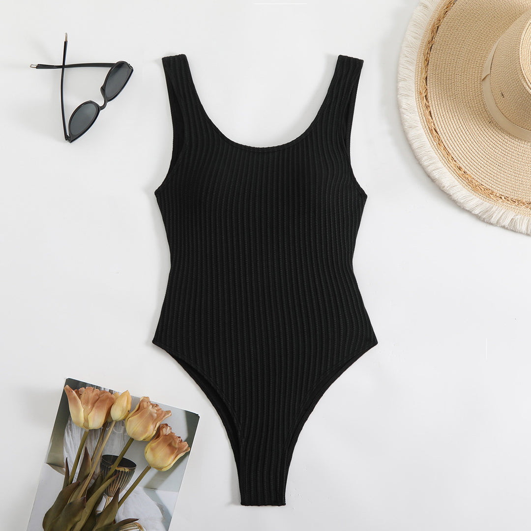 Women's One-Piece Swimsuit with Shaping Ribbed Design StylebySassy