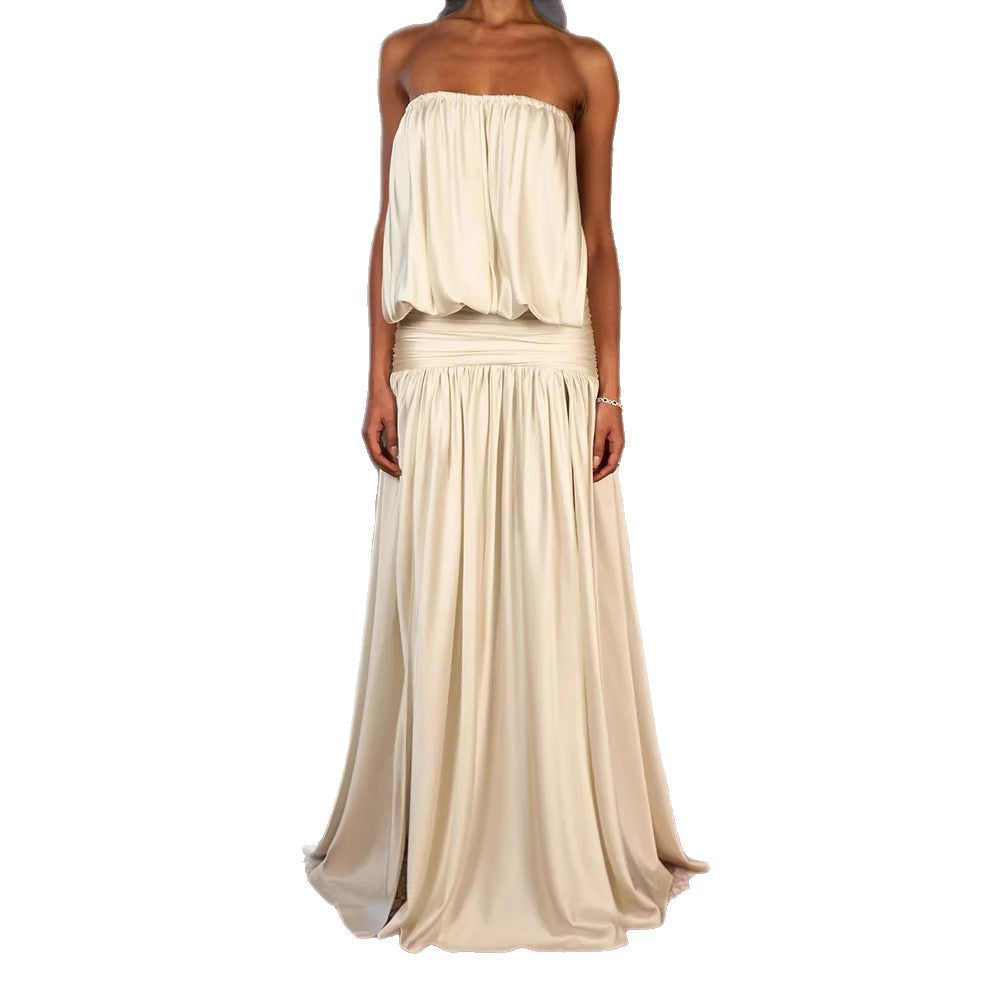 Women's Elegant Maxi Dress with Off-Shoulder Design and Ruffle Details StylebySassy