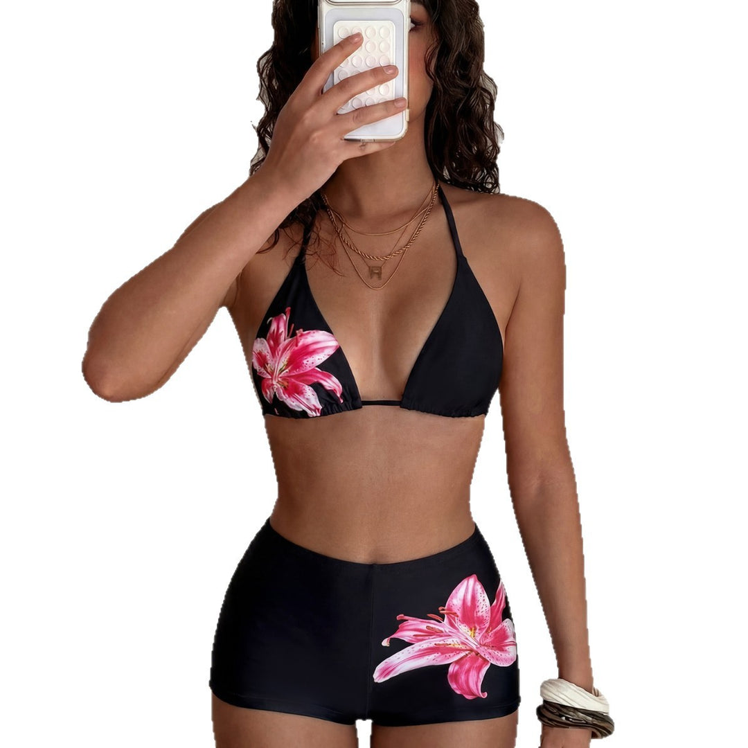 Women's Triangle Bikini with Floral Design StylebySassy