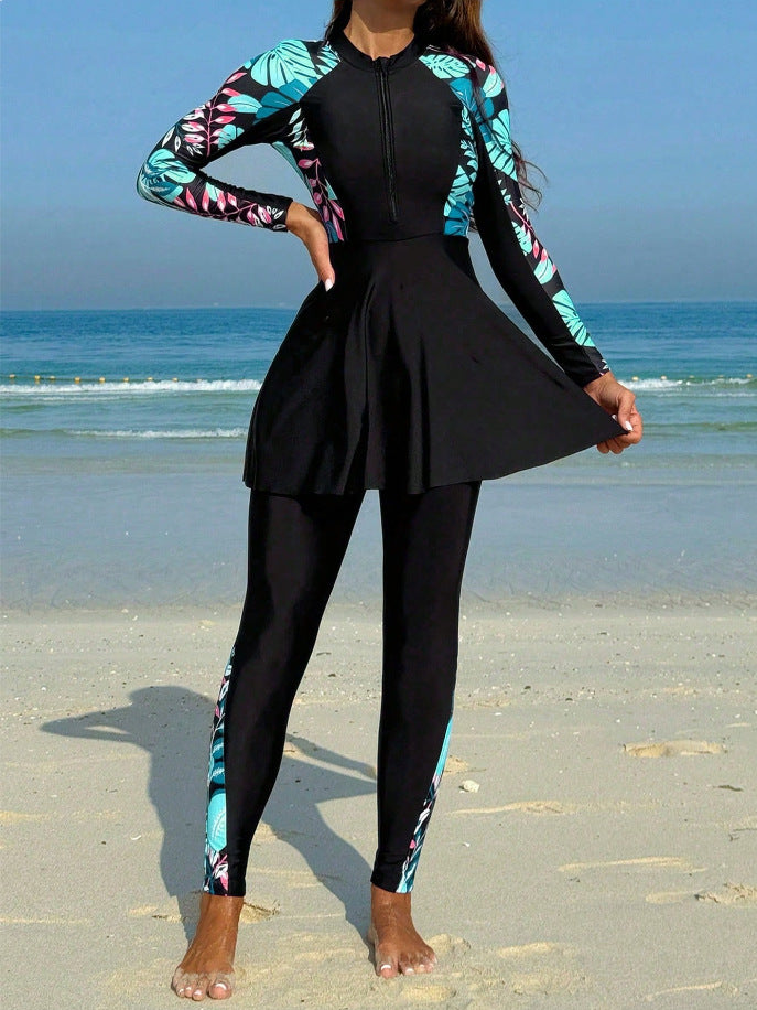 Women's Long Sleeve Rashguard with Skirt StylebySassy