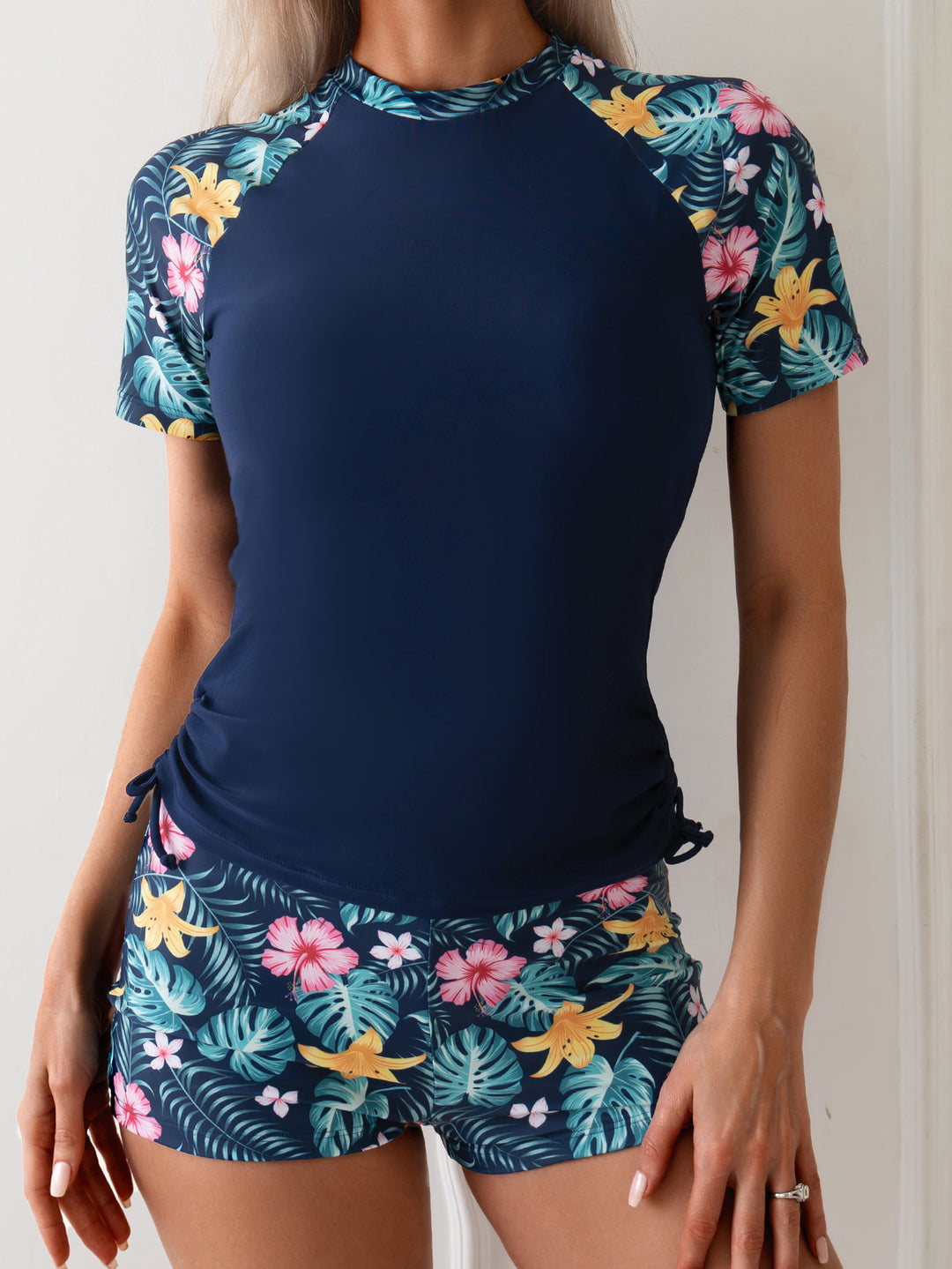 Ladies Surf and Sports Suit with Floral Accents StylebySassy