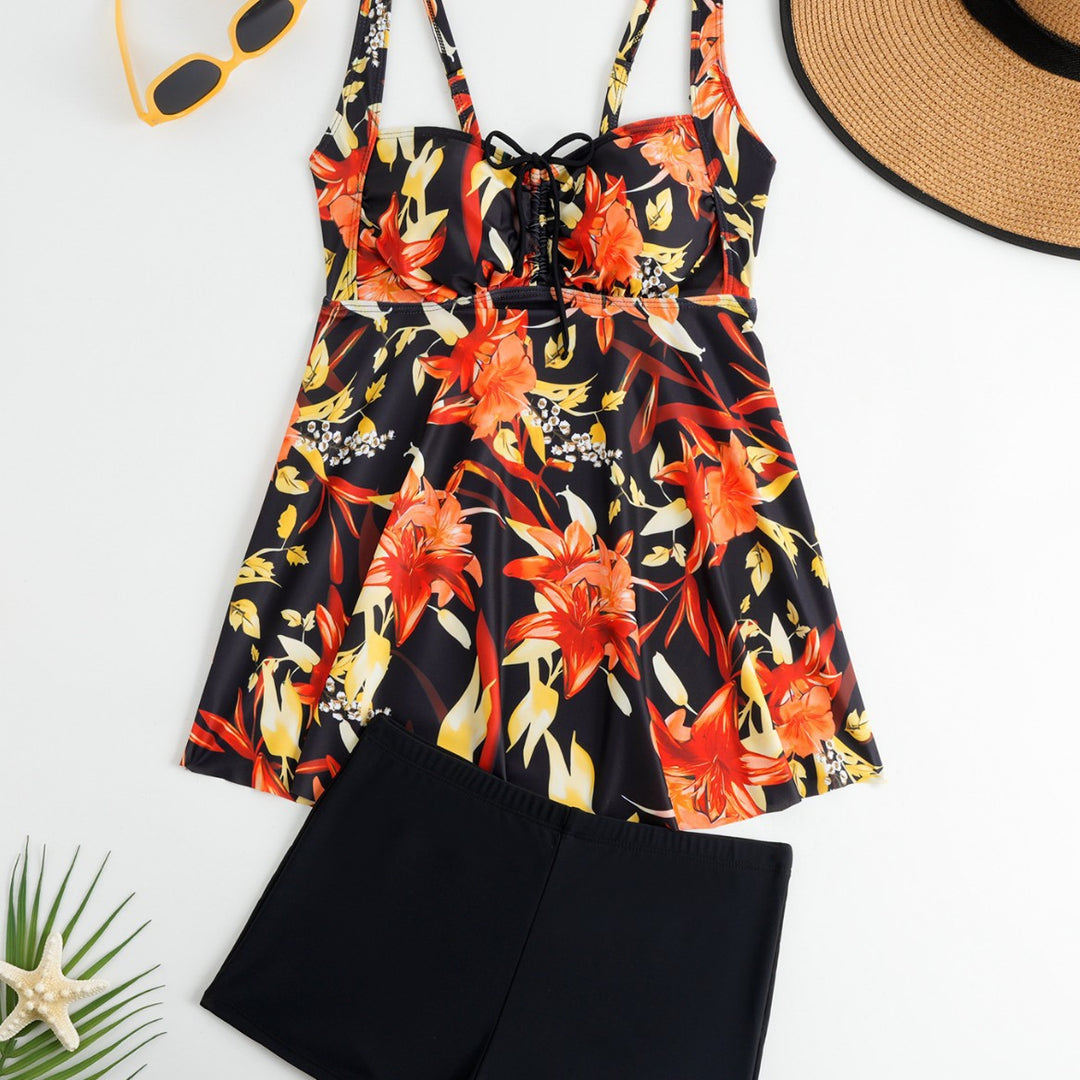 Women's tankini with floral top and comfortable shorts StylebySassy