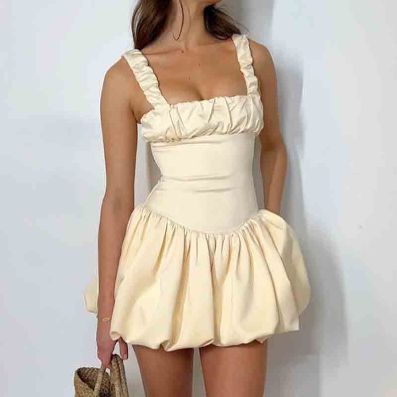 Women's mini dress with voluminous skirt and ruffle details StylebySassy