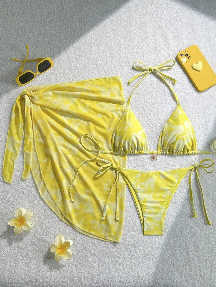 Women Triangle Bikini Set with adjustable straps and wrap StylebySassy