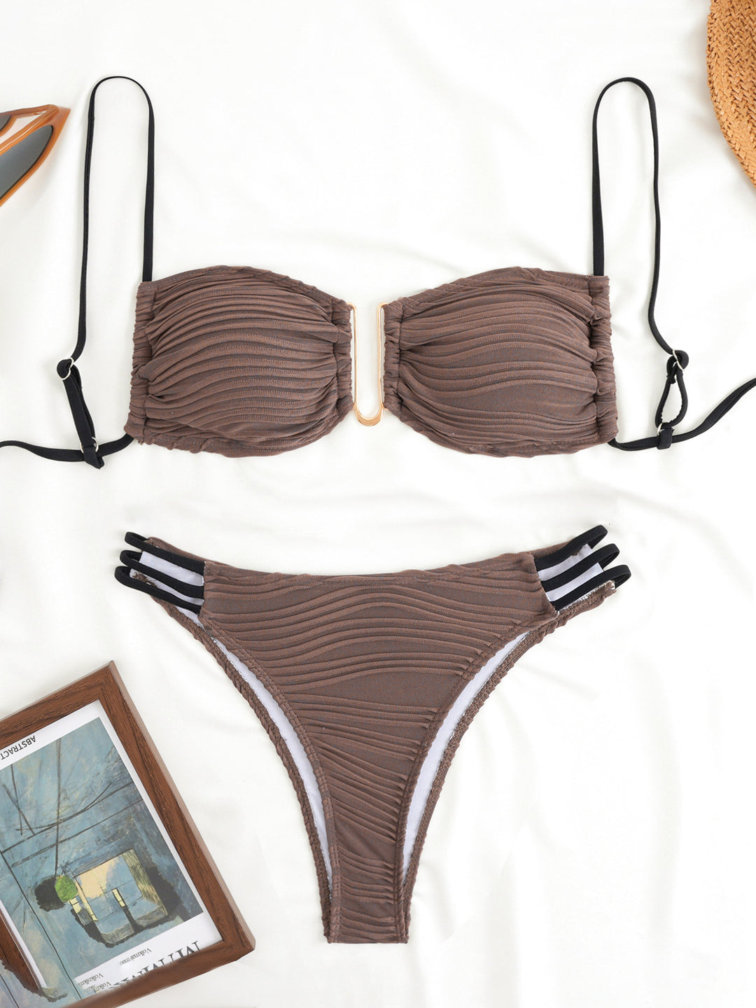 Women's bandeau bikini with stylish ruffle design StylebySassy
