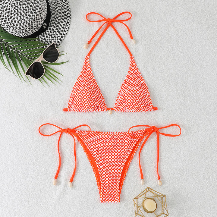 Women's Triangle Bikini with Mesh Structure StylebySassy