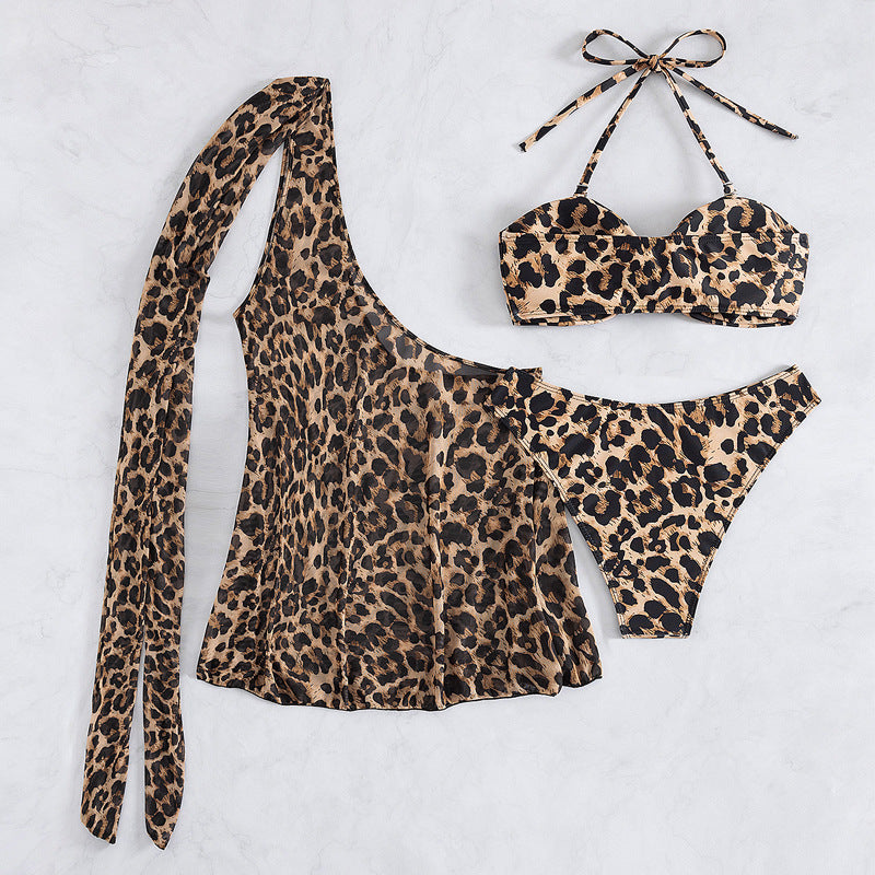 Women's bikini set with asymmetric top and animal print StylebySassy