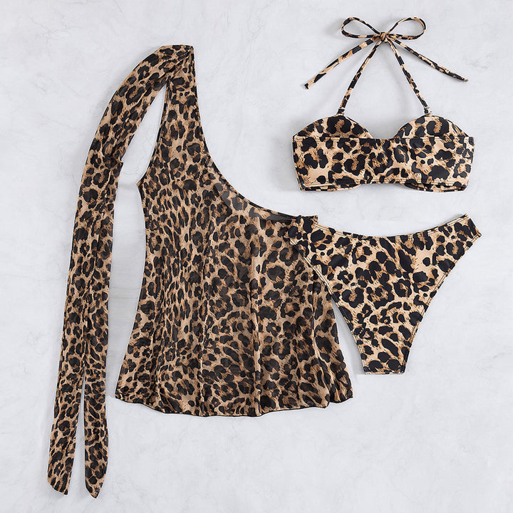 Women's bikini set with asymmetric top and animal print StylebySassy