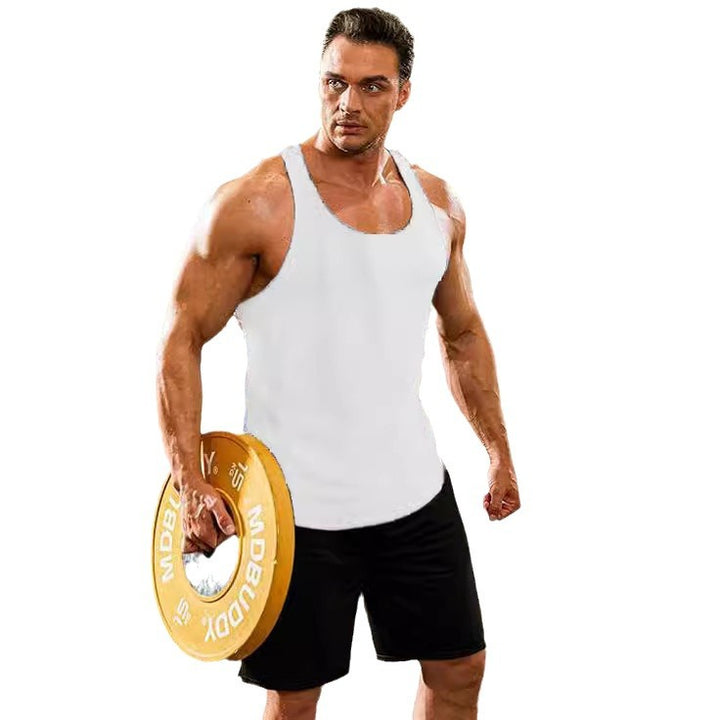 Men's breathable muscle shirt with open back cut melange and quick-drying feature StylebySassy