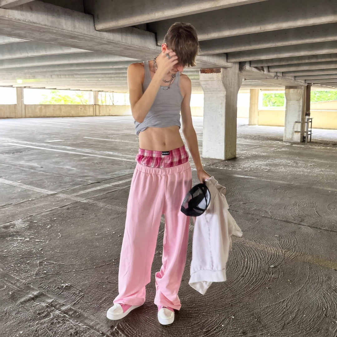 Women's casual jersey lounge pants with elastic waistband and wide leg StylebySassy