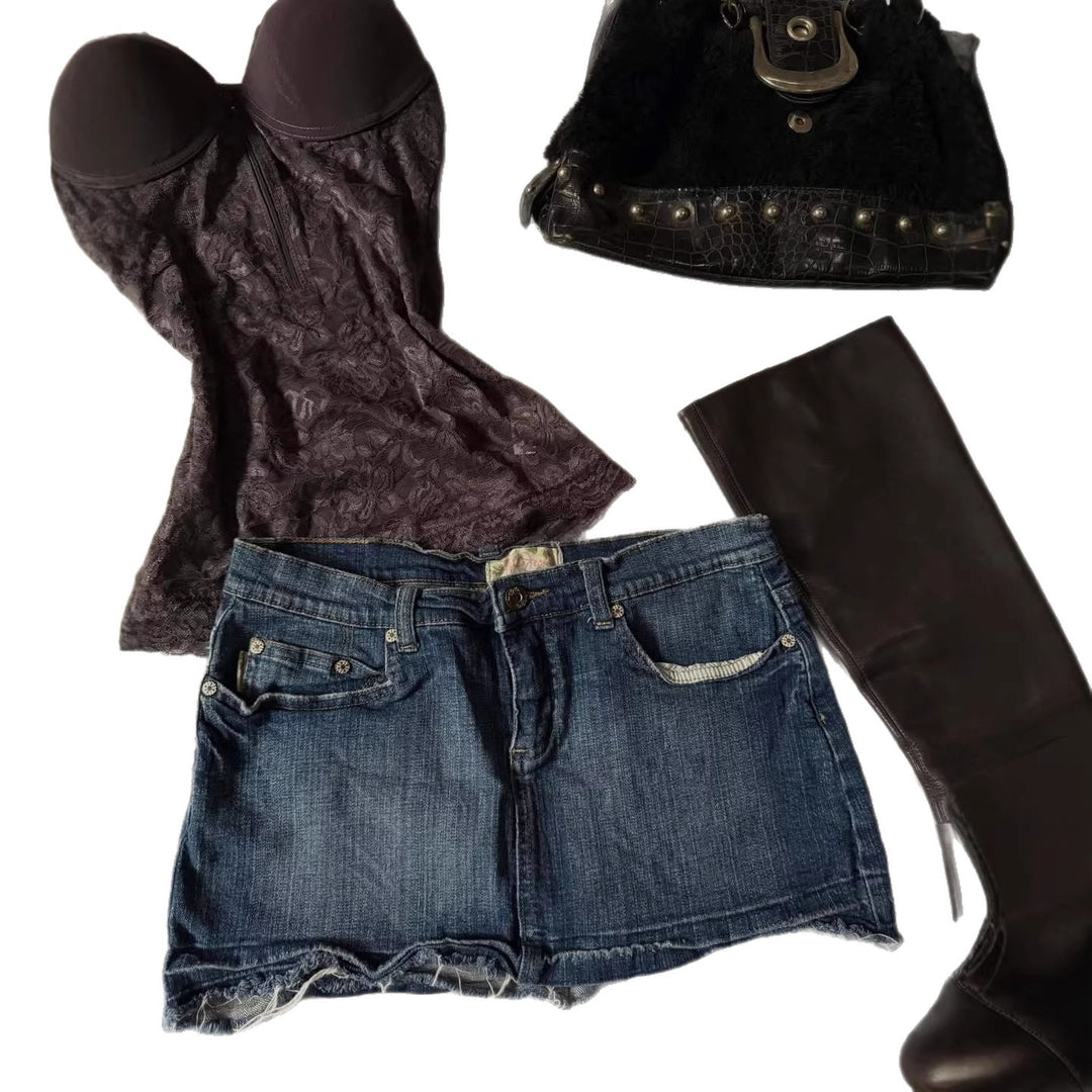 Women’s Vintage Style Denim Shorts StylebySassy
