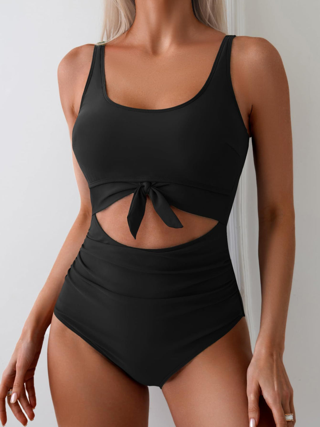 Women's High-Cut Swimsuit with Fashionable Knot Detail StylebySassy