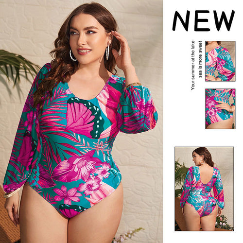 Women Elegant One-Piece Swimsuit with Puff Sleeves StylebySassy