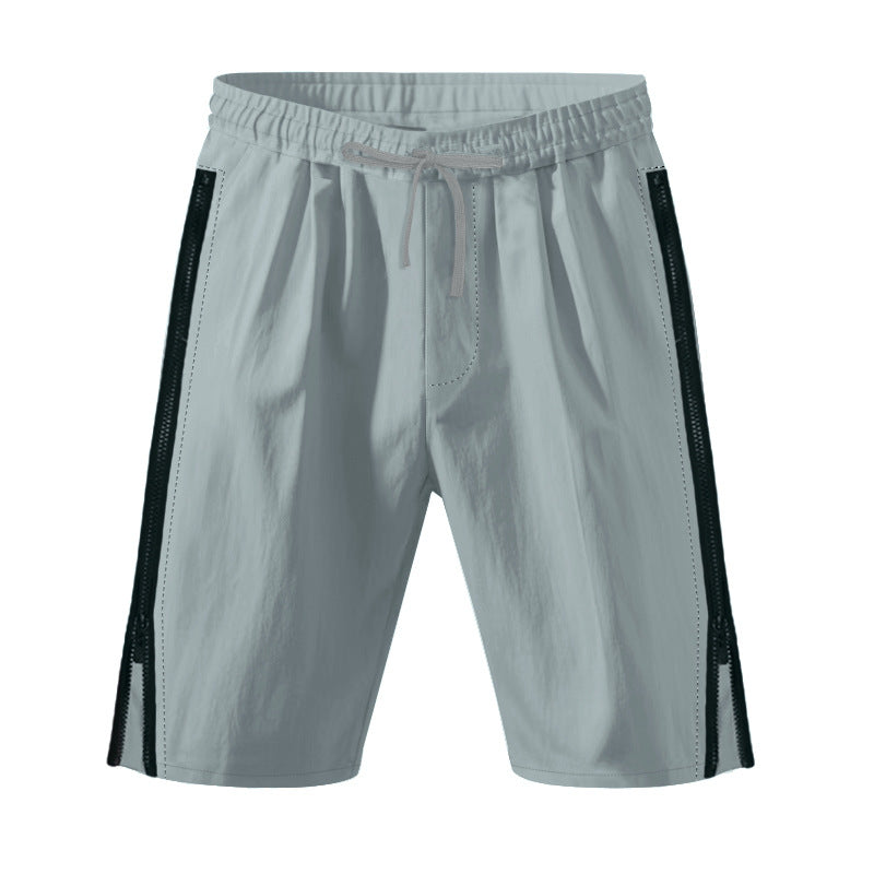 Men's lightweight training shorts with elastic drawstring waistband, side ventilation zippers, and slash pockets StylebySassy