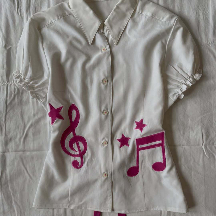 Ladies Musical Short Sleeve Shirt StylebySassy