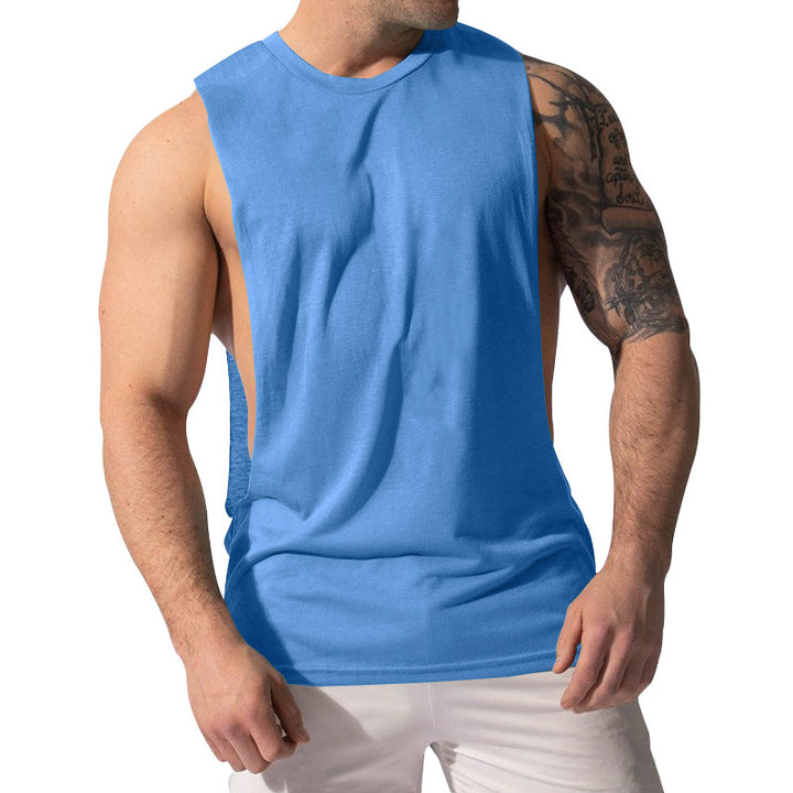 Men's muscle shirt with extra deep arm openings and breathable cotton blend StylebySassy