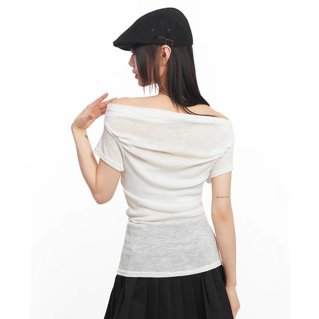 Women Off-Shoulder Shirt with Graphic Print StylebySassy