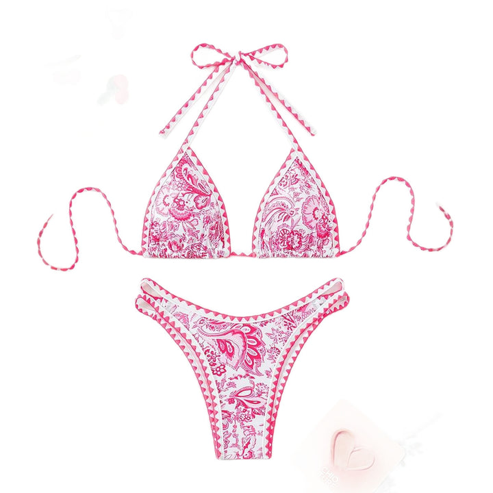Women's Triangle Bikini with unique paisley pattern and adjustable straps StylebySassy