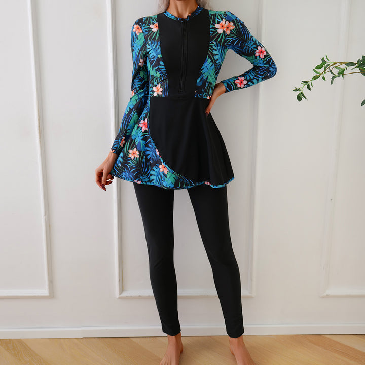 Ladies Sporty Long Sleeve Swimsuit with Elegant Tunic Look StylebySassy