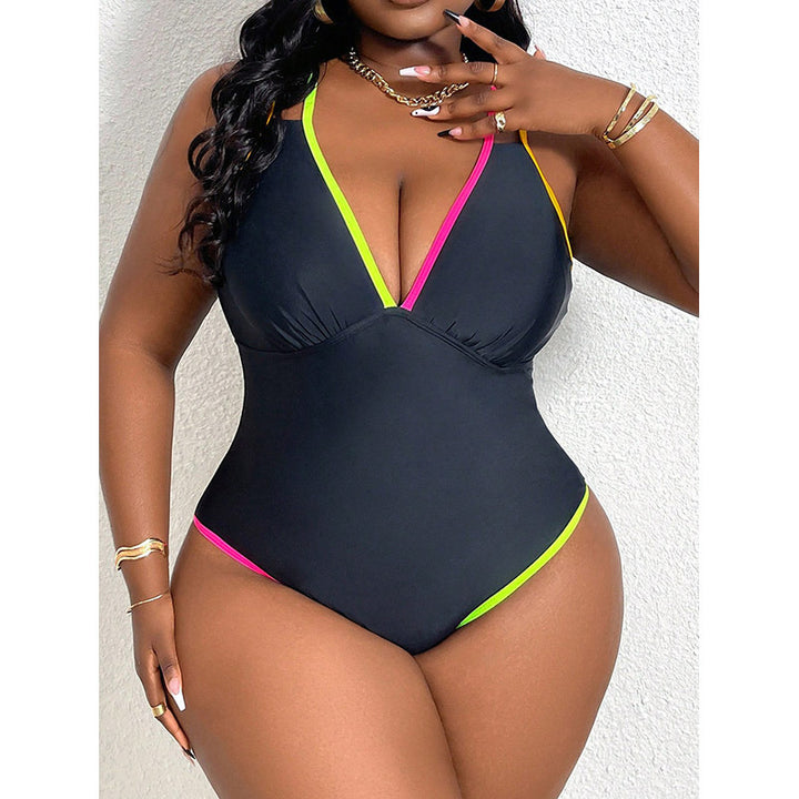 Ladies elegant one-piece swimsuit with contrasting details StylebySassy