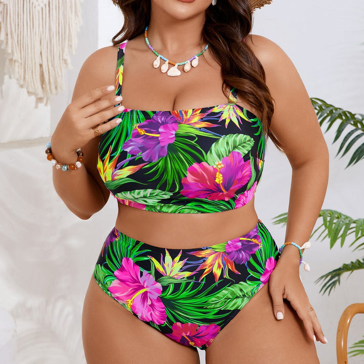 Ladies bandeau bikini with floral and animal pattern StylebySassy