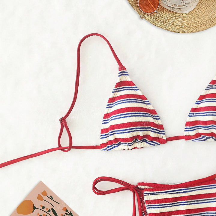 Women's Triangle Bikini Set with Playful Design and Adjustable Straps StylebySassy