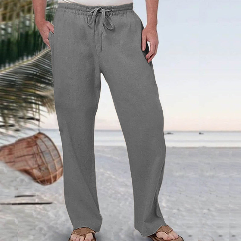Men's soft lounge pants made of cotton jersey with elastic drawstring waistband and side pockets StylebySassy