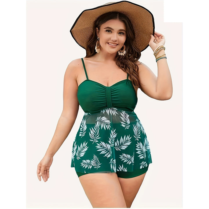 Women's tankini top with flowing cut and floral design StylebySassy